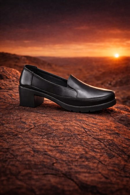 حذاء لوفر بكعب متوسط (Heeled Loafer
