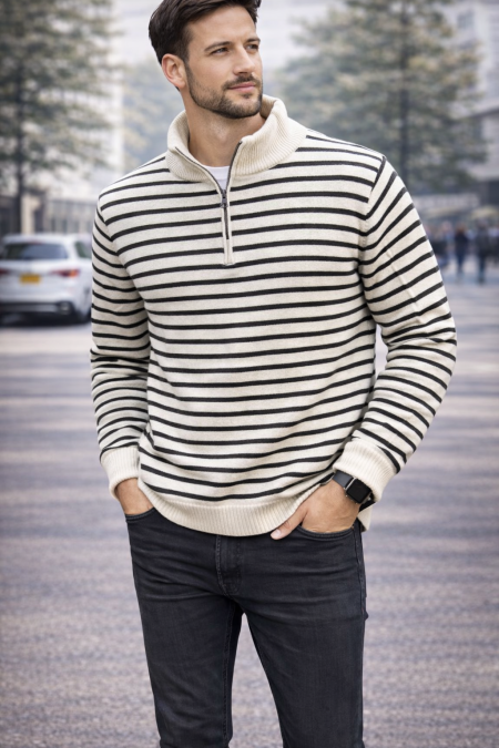 بلوز شبابي مخطط شتوي