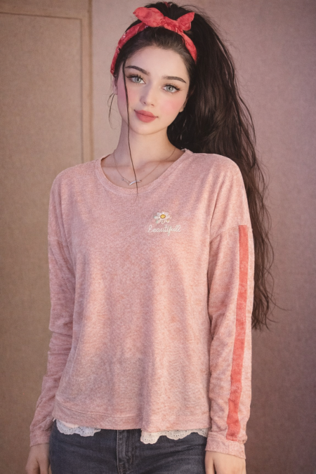 بلوزة شتوية خفيفة / بلوزة قطن خفيف بأكمام طويلة.