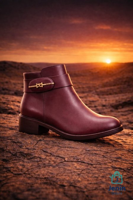 بوت كاحل نسائي بكعب متوسط