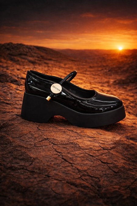 حذاء نسائي بكعب عريض (Platform Heeled Shoe