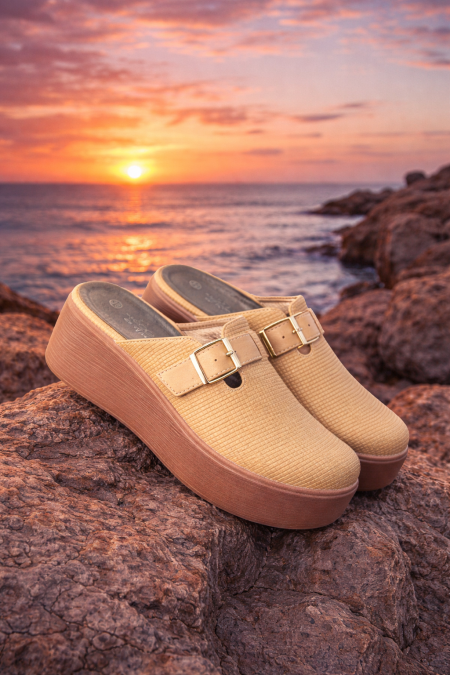 شبشب نسائي منصة بكعب عالي