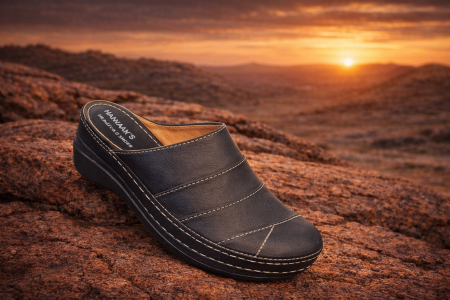 صباط طبي نسائي جلد أسود