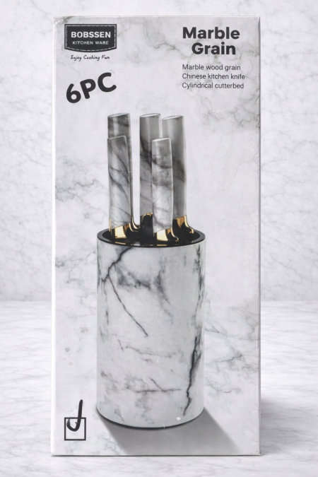 طقم سكاكين مطبخ مع حامل أسطواني