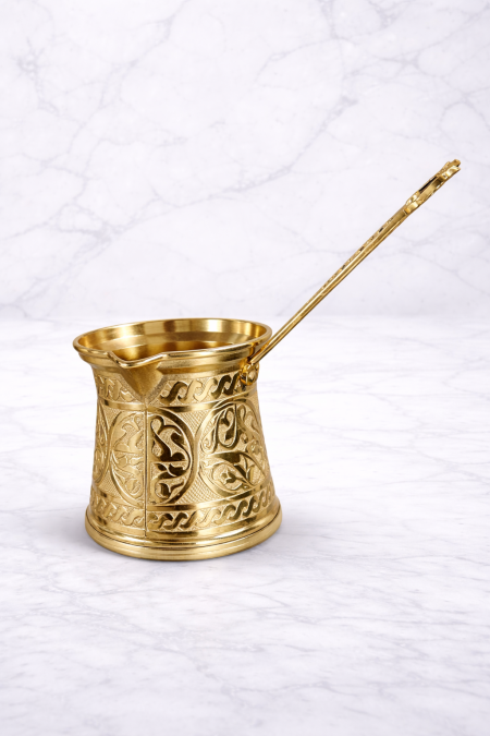 ركوة قهوة عربية/تركية نحاس لون ذهبي