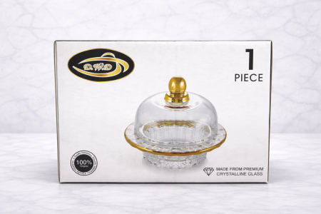طبق تقديم كريستال مع غطاء