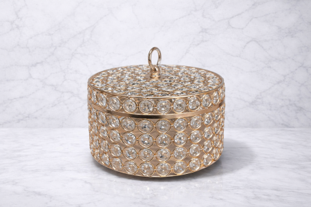 علبة تقديم فخمة بالكريستال