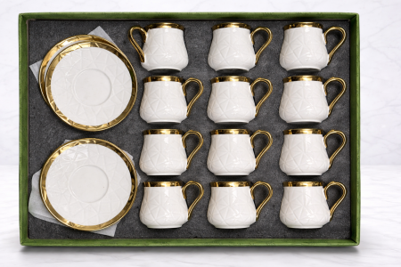 طقم فناجين قهوة فخم مع صحون