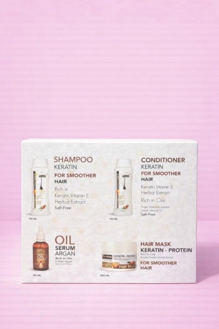 طقم عناية متكامل بالكيراتين والأرغان للشعر