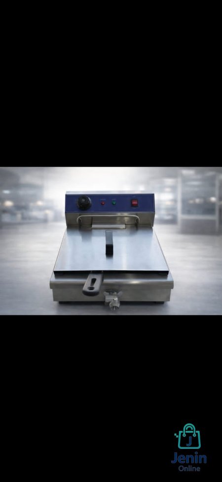 قلاية زيت كهربائية تجارية – حوض واحد مع غطاء