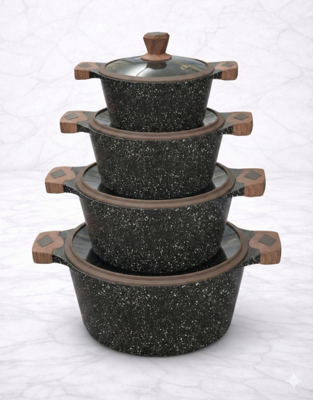 طقم جرانيت بغطاء زجاج – تصميم فاخر